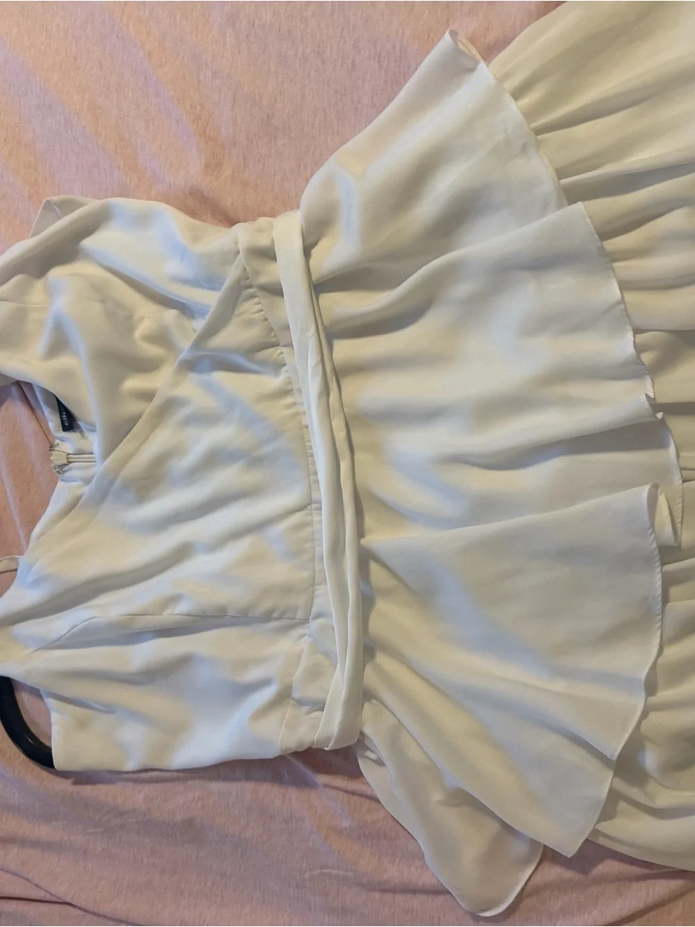 White Ruffled Peplum romper - Picture 1 of 3